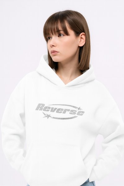 Unisex Reverse Taş Baskılı Sweatshirt