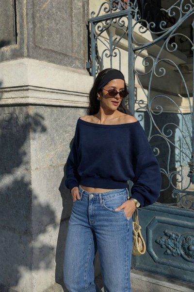 Kayık Yaka Yarasa Kol Oversize BLUZ