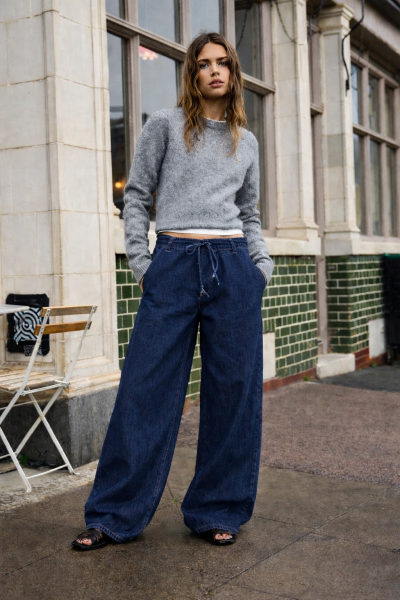 Yüksek Bel Rahat Kesim Önü Bağlamalı PANTOLON