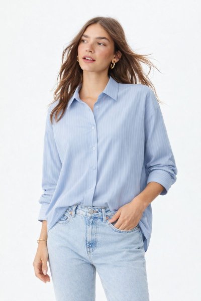 King Akçay Çizgili GÖMLEK