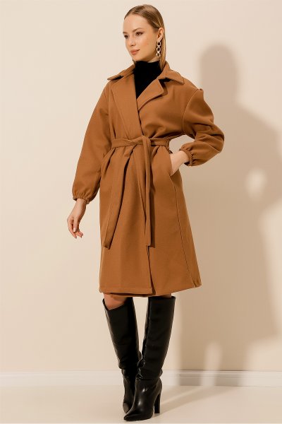 Kaşe Kuşaklı Oversize KABAN