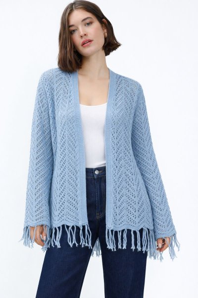 Püsküllü Ajurlu Triko HIRKA