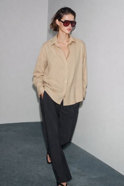 Oversize Uzun Basic Gömlek