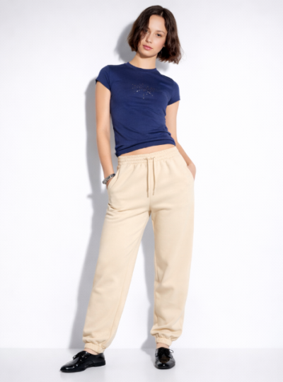 Yüksek Bel Lastikli Bağlamalı EŞOFMAN ALTI