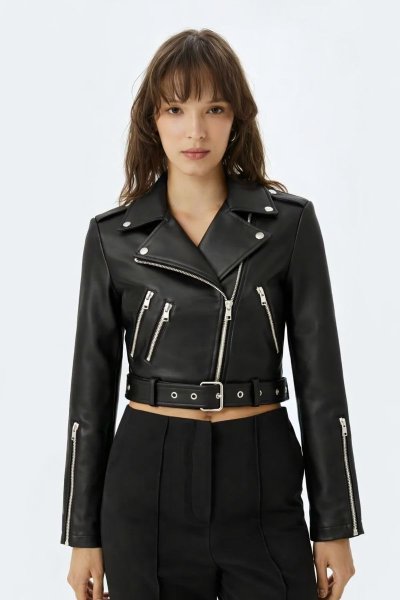 3 Fermuar Cepli  Deri Ceket