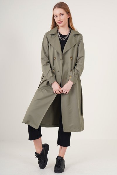 Şal Yaka Kol Manşetli Trenç