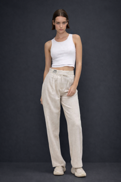 Armalı Keten Cırtlı PANTOLON