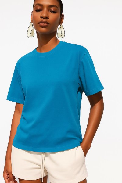 Bisiklet Yaka Oversize Basic  T-SHİRT