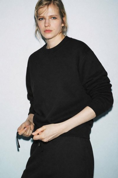 Üç iplik Kol Dikiş Detay SWEAT