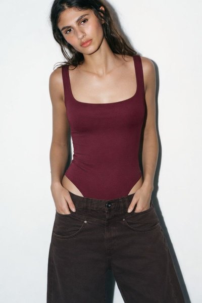 Kalın Askılı Basic Kare Yaka Kadın BODY