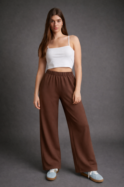 Gloss Beli Lastikli PANTOLON