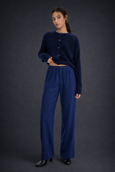 Gloss Beli Lastikli PANTOLON