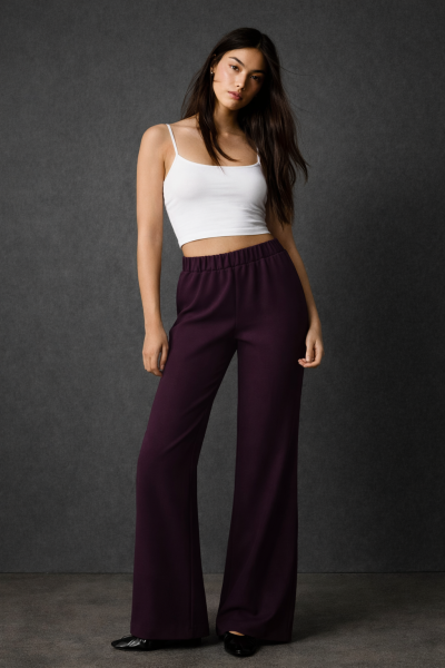 Gloss Beli Lastikli PANTOLON