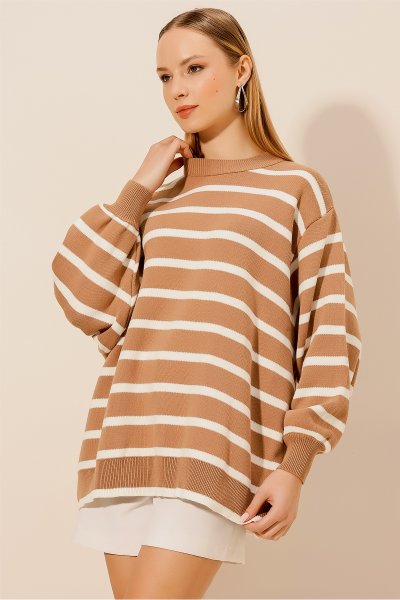 Balon Kol Çizgili KAZAK