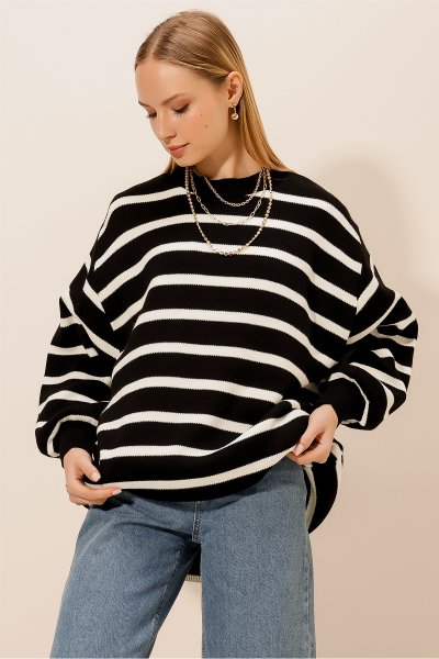 Balon Kol Çizgili KAZAK