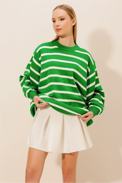 Balon Kol Çizgili KAZAK