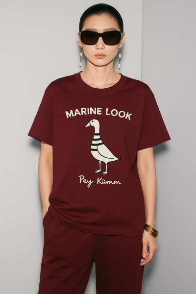 Bisiklet Yaka Kısa kollu  Nakışlı T-SHİRT