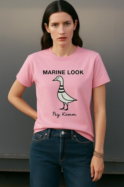 Bisiklet Yaka Kısa kollu  Nakışlı T-SHİRT