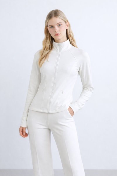 Dar Kesim Örme Dik Yaka Fermuarlı HIRKA