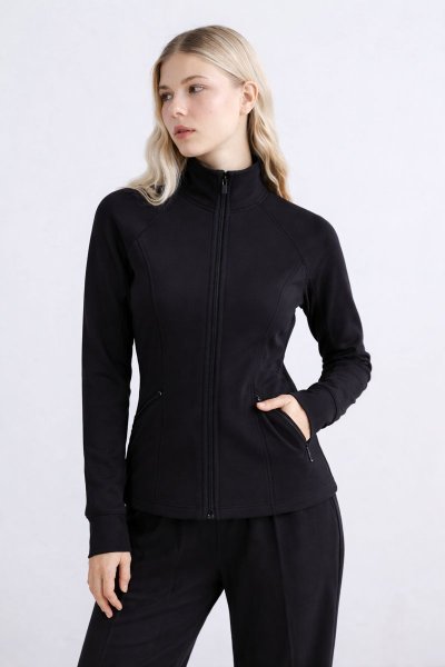 Dar Kesim Örme Dik Yaka Fermuarlı HIRKA