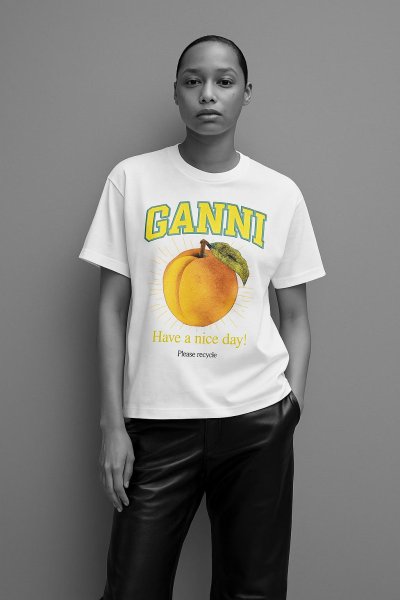 Bisiklet Yaka Gannı  Baskılı T-SHİRT