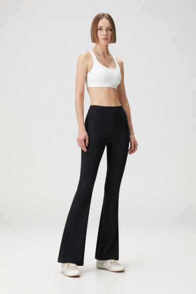 Basic Siyah İspanyol Paça Esnek TAYT