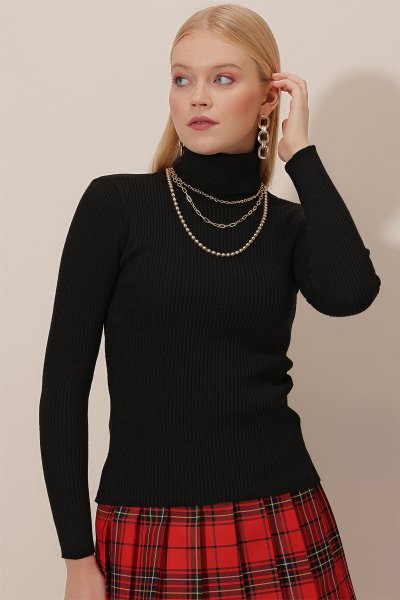 Balıkçı Yaka Uzun Kol Triko BLUZ