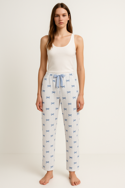 Çizgili Fiyonklu Milan Soft PİJAMA ALTI