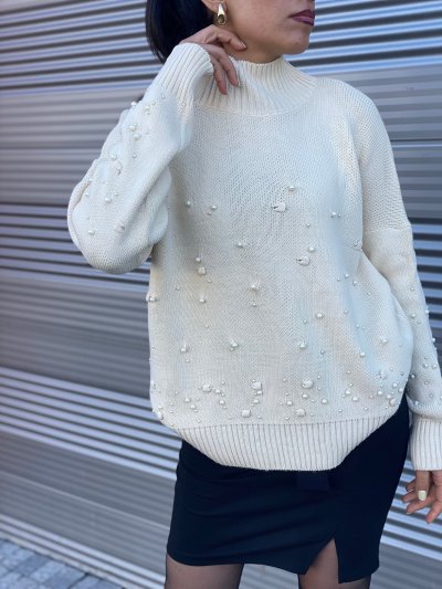 Göğüs Kollar İncili Dik Yaka KAZAK