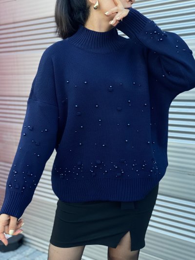 Göğüs Kollar İncili Dik Yaka KAZAK