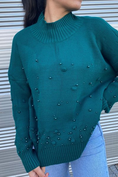 Göğüs Kollar İncili Dik Yaka KAZAK