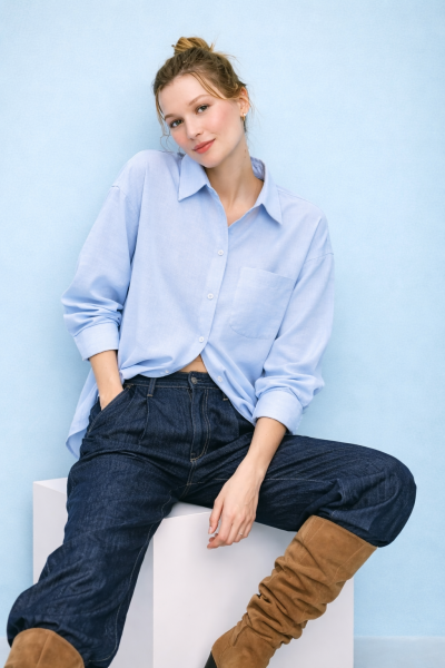 Tek Cepli Keten GÖMLEK