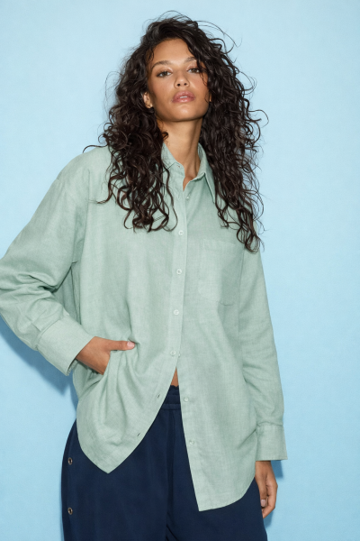 Tek Cepli Keten GÖMLEK