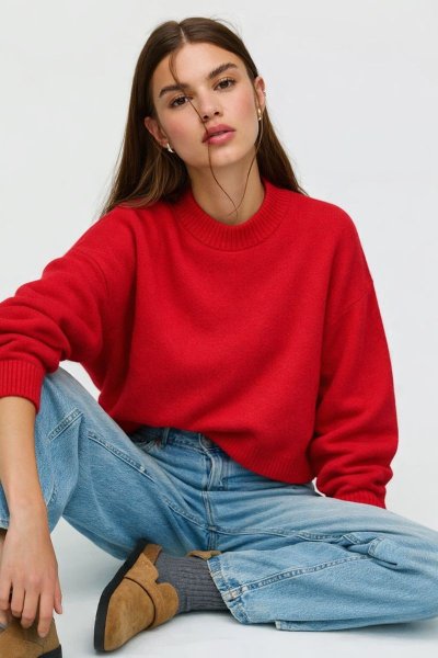 Kadın Yumuşak Dokulu Oversize Triko KAZAK