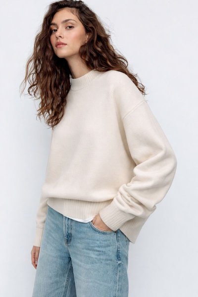 Kadın Yumuşak Dokulu Oversize Triko KAZAK