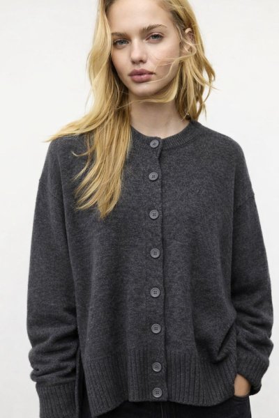 Kadın Yumuşak Dokulu Düğmeli Triko HIRKA