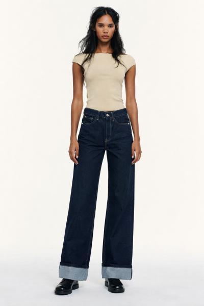 Katlamalı Denim PANTOLON