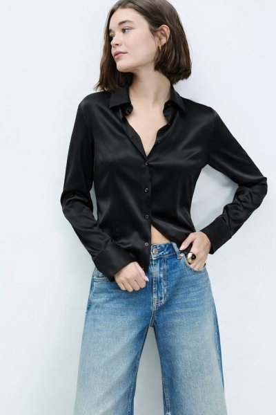 Saten Klasic Oturtmalı GÖMLEK