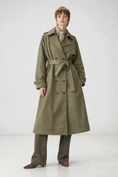 Oversize Geniş Kesim Kuşaklı TRENÇ