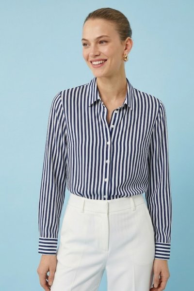 Armürlü Çizgili Klasik  GÖMLEK