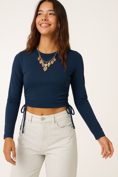 Yandan Büzgülü Crop